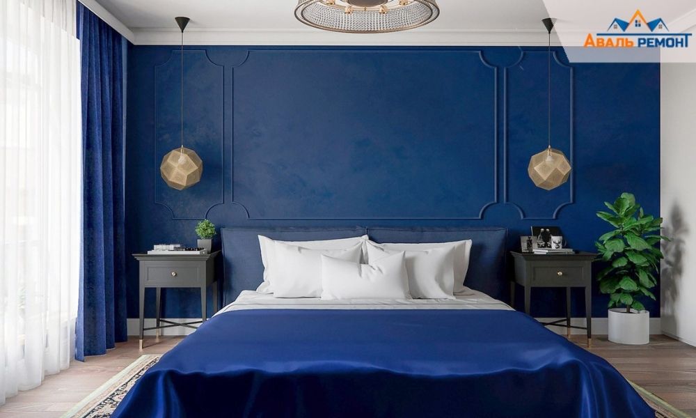 Интерьер гостиной в синем цвете фото