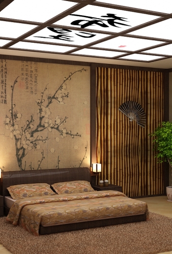Роспись стен в японском стиле.